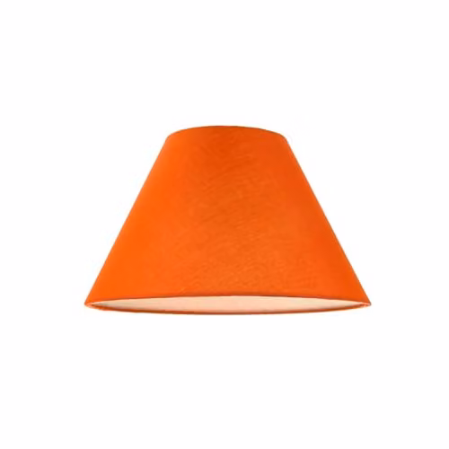 Happy Homewares Classic Orange and White Cotton Fabric Cone Lampshade, W/D/H: 13 x 13 x 20 cm
