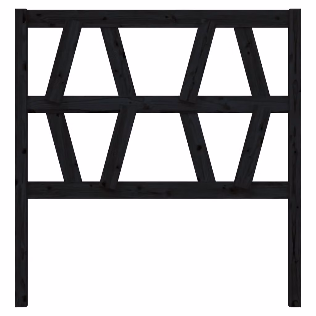 Berkfield Home Black Solid Pine Wood Bed Headboard, W/D/H: 96 x 4 x 100 cm – 3
