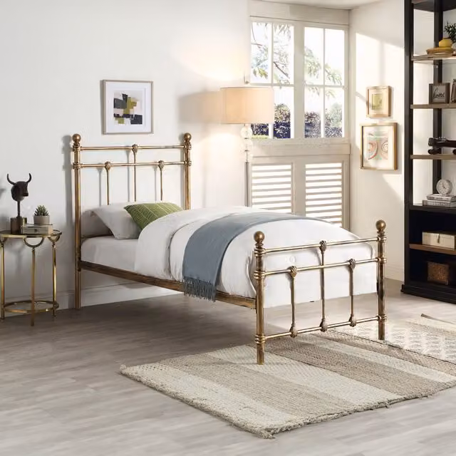 SlumberWorx Classic Metal Bed Frame in Black, White or Gold