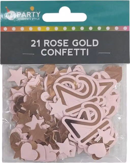 My Party Rose Gold and Pink Paper Birthday Number 21 Confetti