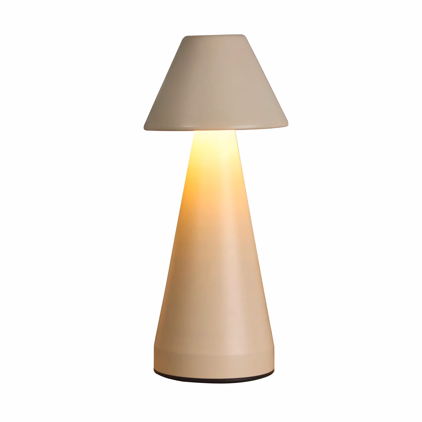 Lighting Collection Rechargeable Cone LED Table Lamp in Beige and White – 2