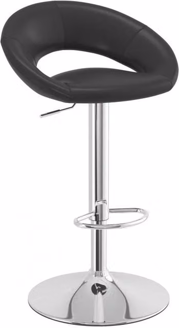 netfurniture Serene Height Adjustable Breakfast Bar Stool in Black Synthetic Leather