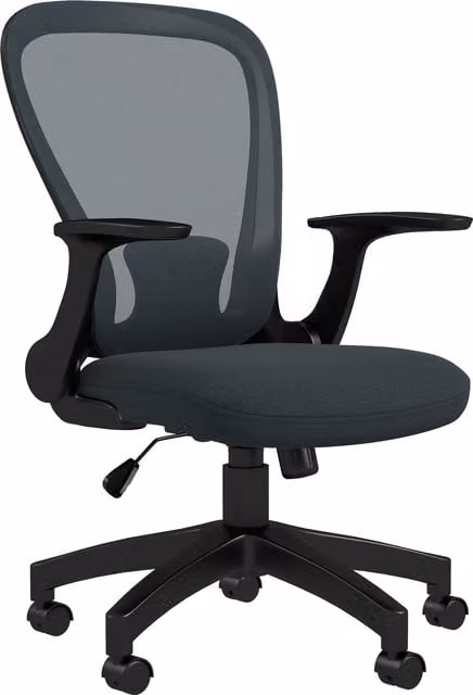 Vinsetto Ergonomic Office Chair in Grey Fabric with Armrests and Castors