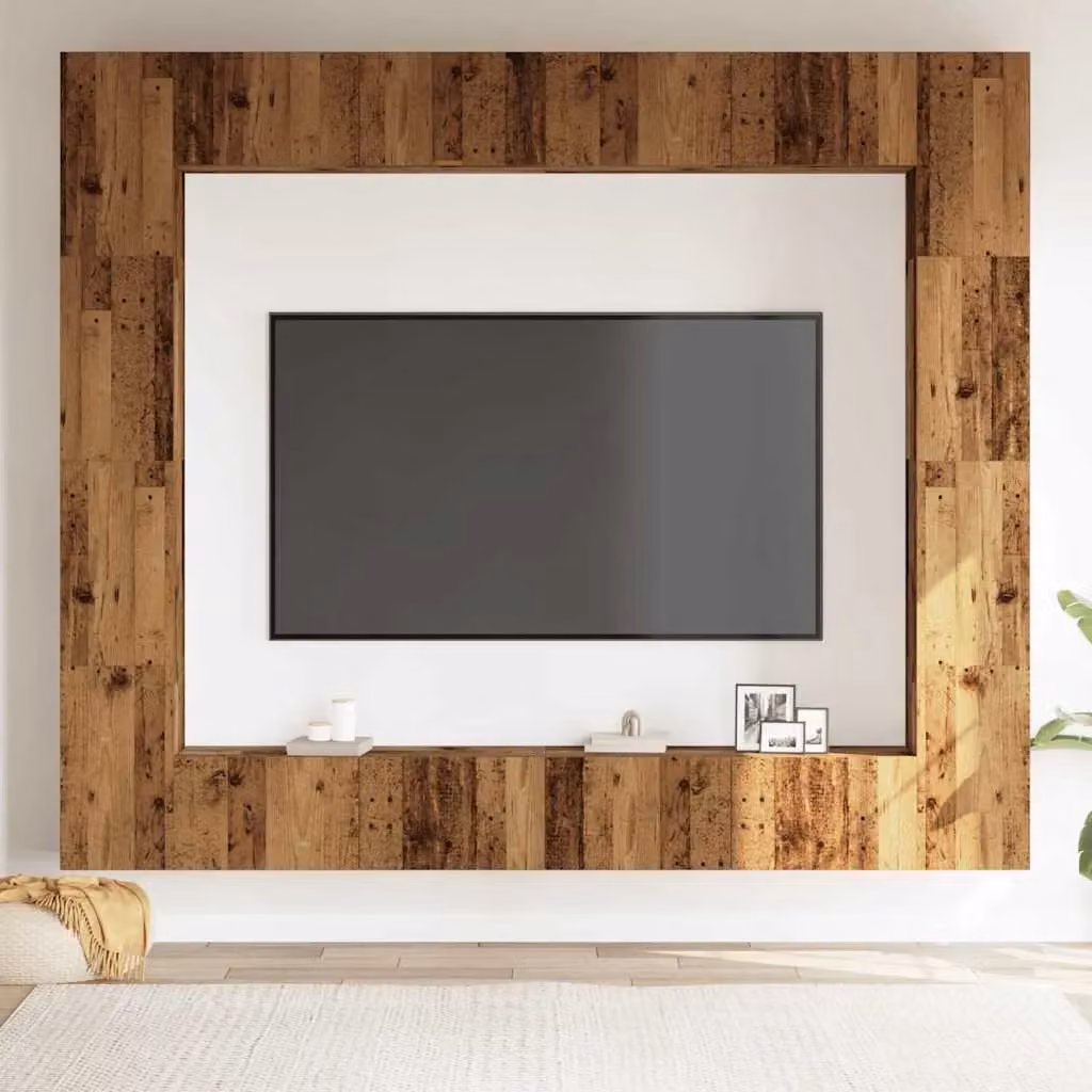 Berkfield Home Modern Wall Mounted TV Cabinets, 8 Piece Set in Brown Old Wood Engineered Wood – 2