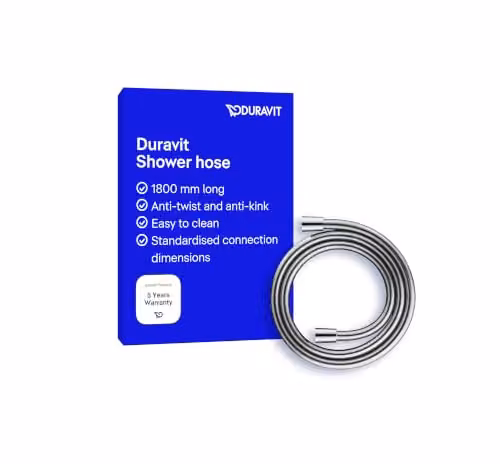 Duravit Universal Shower Hose in Silver with Anti-Twist and Kink Protection, Length: 1.8 m