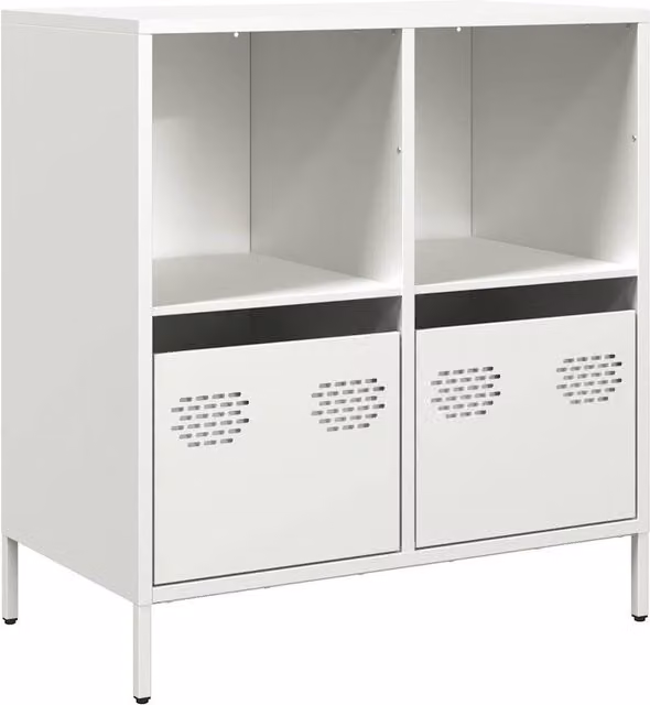 Berkfield Home White Matt Steel Sideboard, W/D/H: 68 x 39 x 73.5 cm – 1
