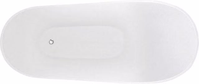 Balterley Modern Fluted Oval Freestanding Acrylic Bath, White, W/D/H: 170 x 53 x 82 cm