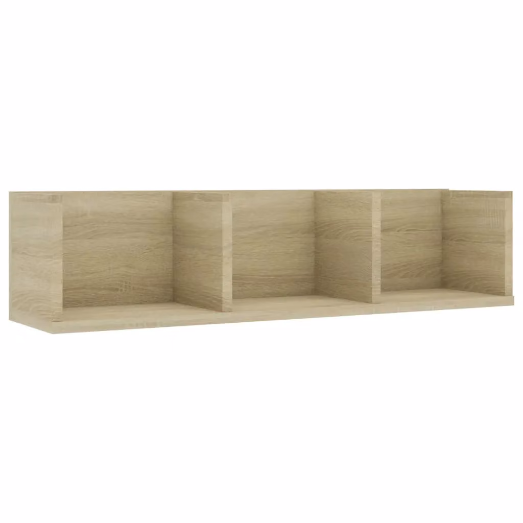 Berkfield Home Sonoma Oak CD Wall Shelf in Beige, W: 75 cm, D: 18 cm, H: 18 cm – 2