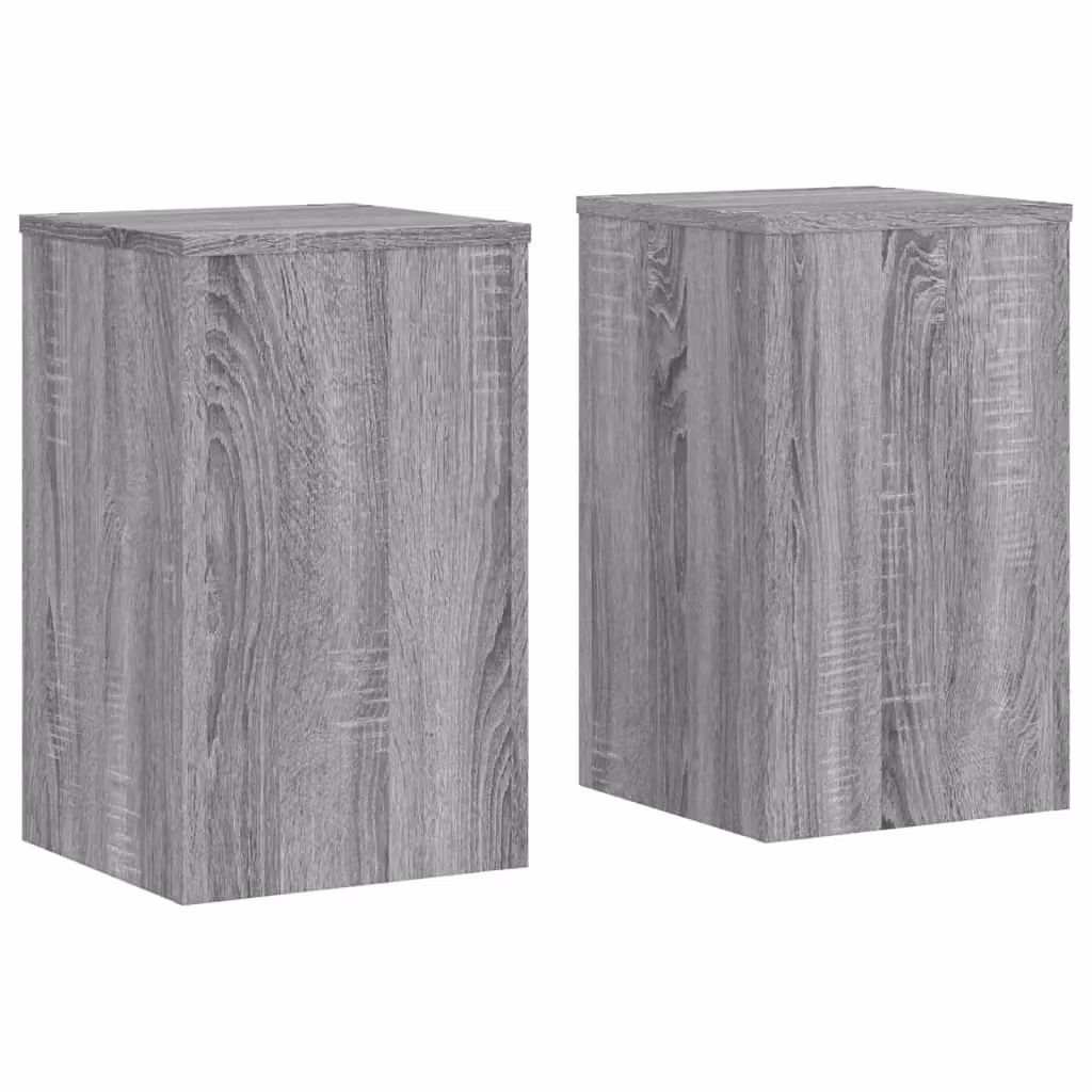 Berkfield Home Set of 2 Modern Grey Sonoma Plant Stands, W/D/H: 30 x 30 x 50 cm – 2