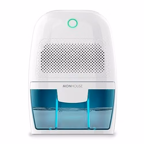 MONHOUSE Mini Portable Electric Air Dehumidifier, 600ml Moisture Absorber in White/Blue/Turquoise