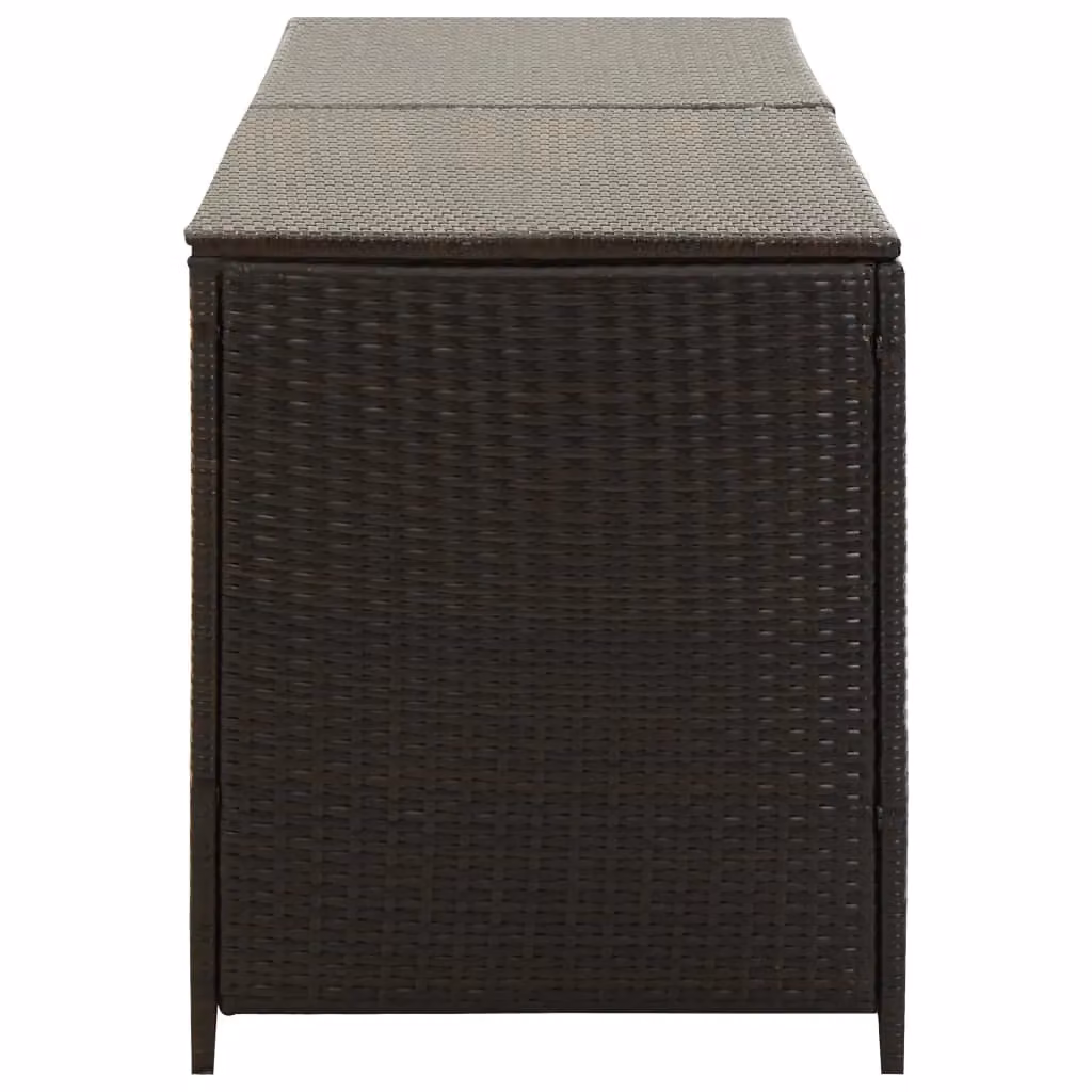 Berkfield Home Garden Poly Rattan Storage Box, Brown, W/D/H: 200 x 50 x 60 cm – 3