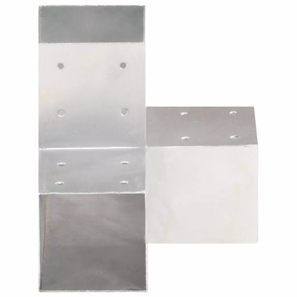 Berkfield Home Y-Shape Post Connector in Galvanised Silver Metal, 91 x 91 mm – 2