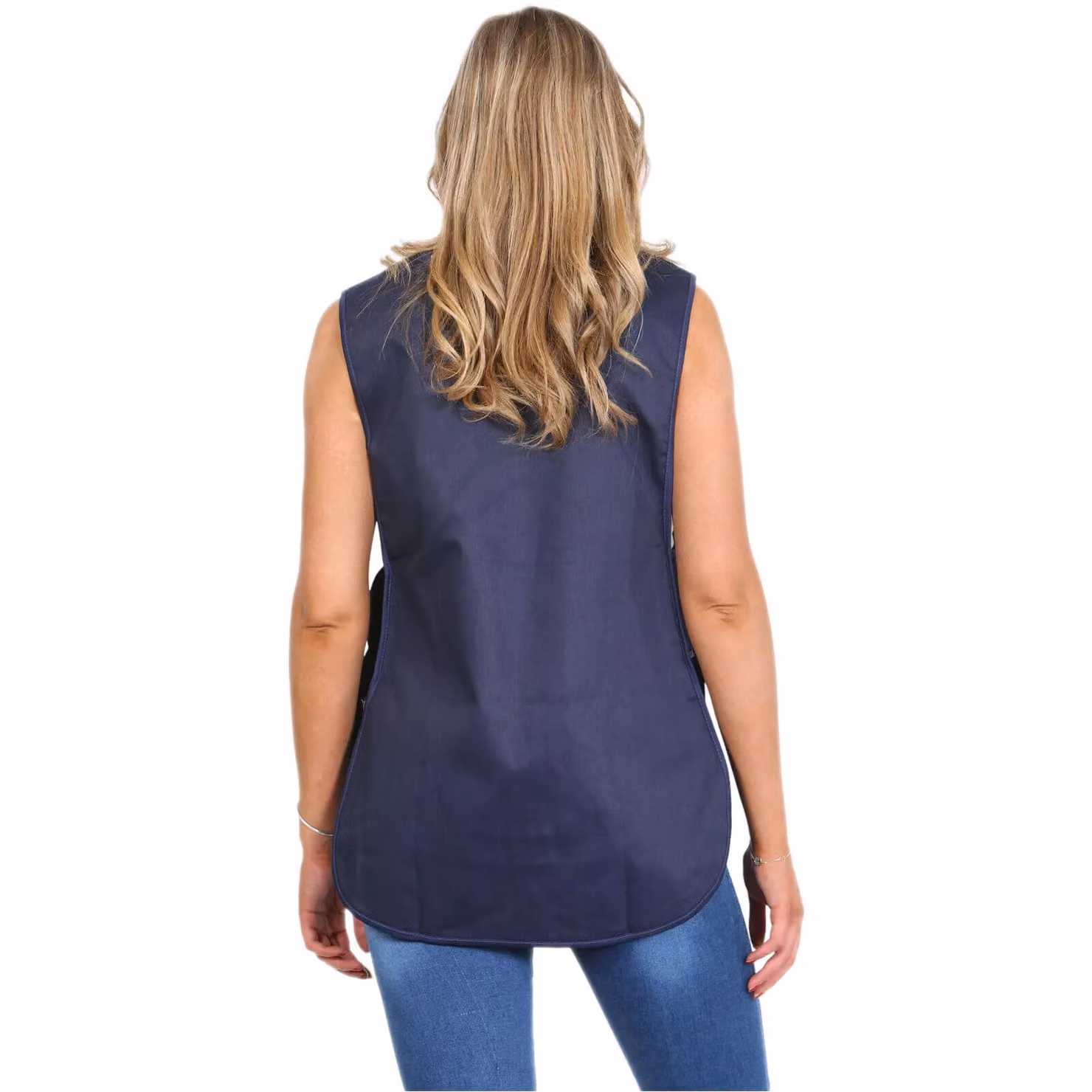 MyShoeStore Women's Tabard Apron with Front Pocket for Catering and Cleaning, Blue – 4