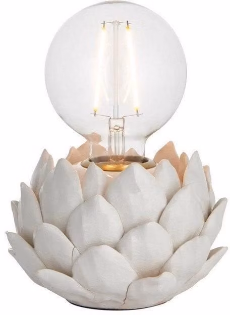 Netlighting Artichoke Table Lamp in Oatmeal Crackle Glaze with Antique Brass and Gold Plate – 1