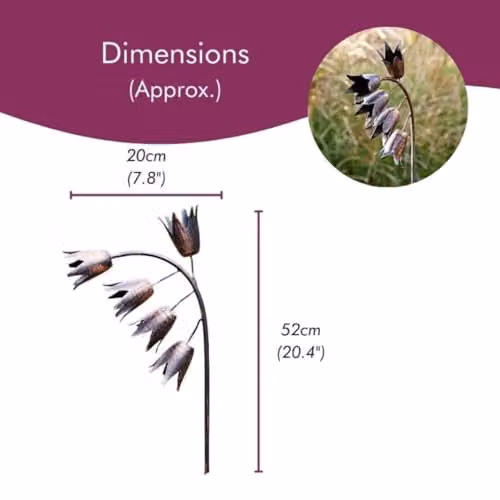 Paper High Metal Bluebell Garden Stake in Bronze, Black or Copper – 5