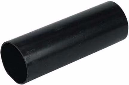 FloPlast Deepflow Hi-Cap Downpipe, Black, Diameter: 80 mm, Length: 4 m
