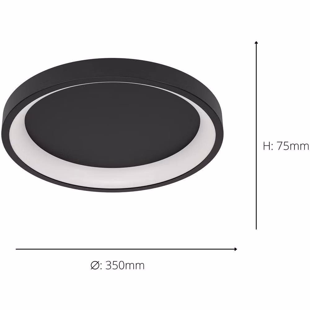 Loops 2 Pack Round LED Ceiling Light in Black – 4