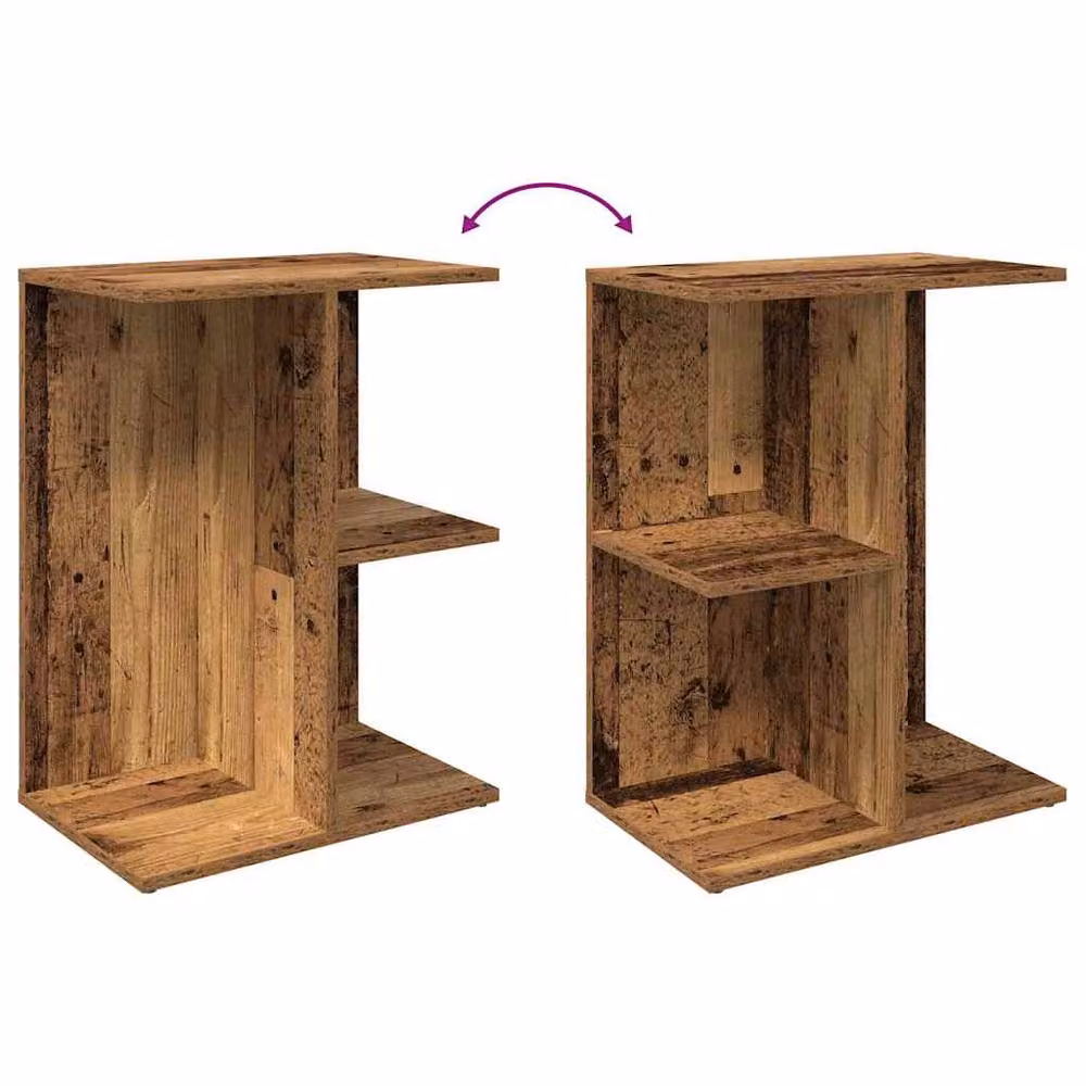 Berkfield Home Set of 2 Bedside Tables in Old Wood Brown, W/D/H: 46.5 x 29 x 61 cm – 5