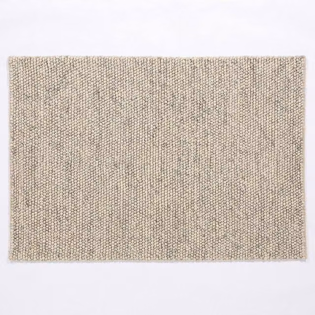 Esselle Delilah Mottled Wool Small Pebble Rug in Beige, W: 120 cm x L: 170 cm