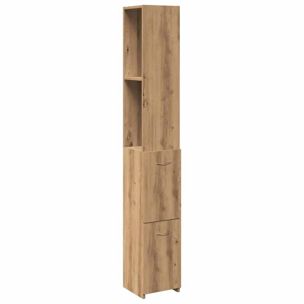Berkfield Home Artisan Oak Bathroom Cabinet in Brown, W/D/H: 25 x 25 x 170 cm – 2
