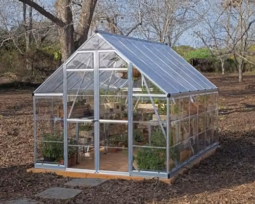 Palram Canopia Balance Silver Greenhouse with Polycarbonate Panels and Twinwall Roof, Clear, W: 244 cm, D: 367 cm, H: 229 cm – 2