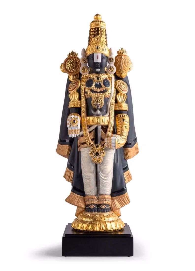 Lladró Lord Balaji Limited Edition Porcelain Sculpture in Gold, Ocher and Black