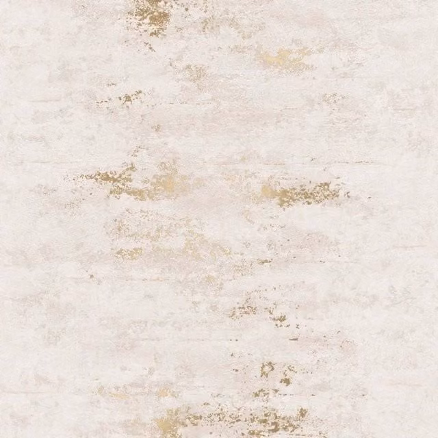 I Love Wallpaper Venice Industrial Abstract Metallic Wallpaper in Ivory, Gold and White