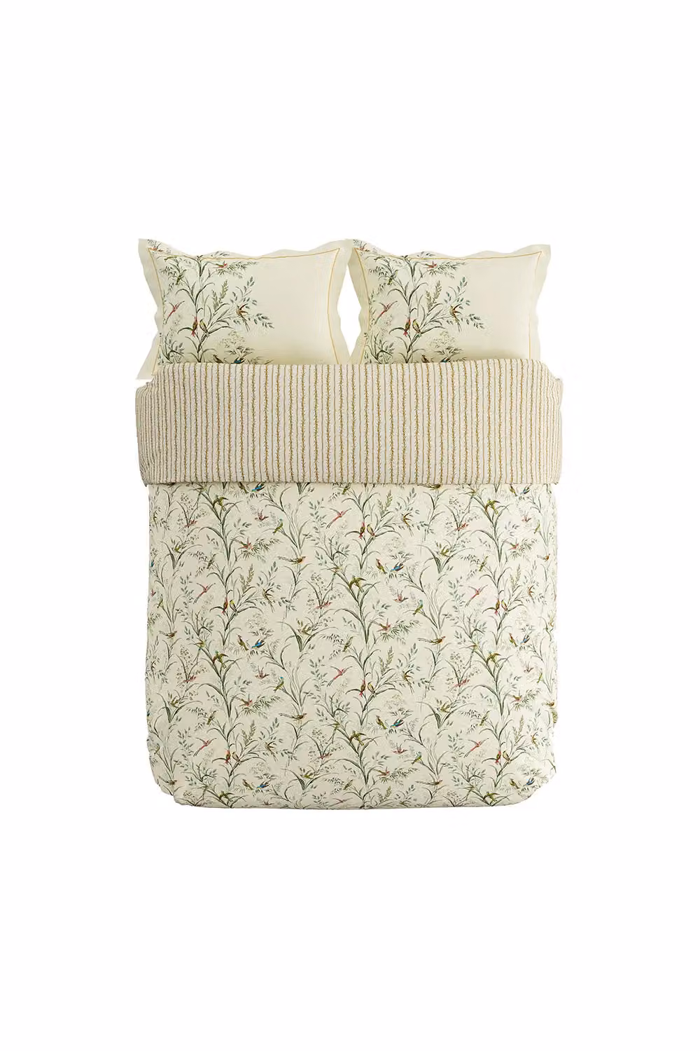 Sanderson Tuileries Reversible Cotton Mako Satin Duvet Cover and Pillowcase Set, Multicolour, W/H: 90 x 200 cm – 2