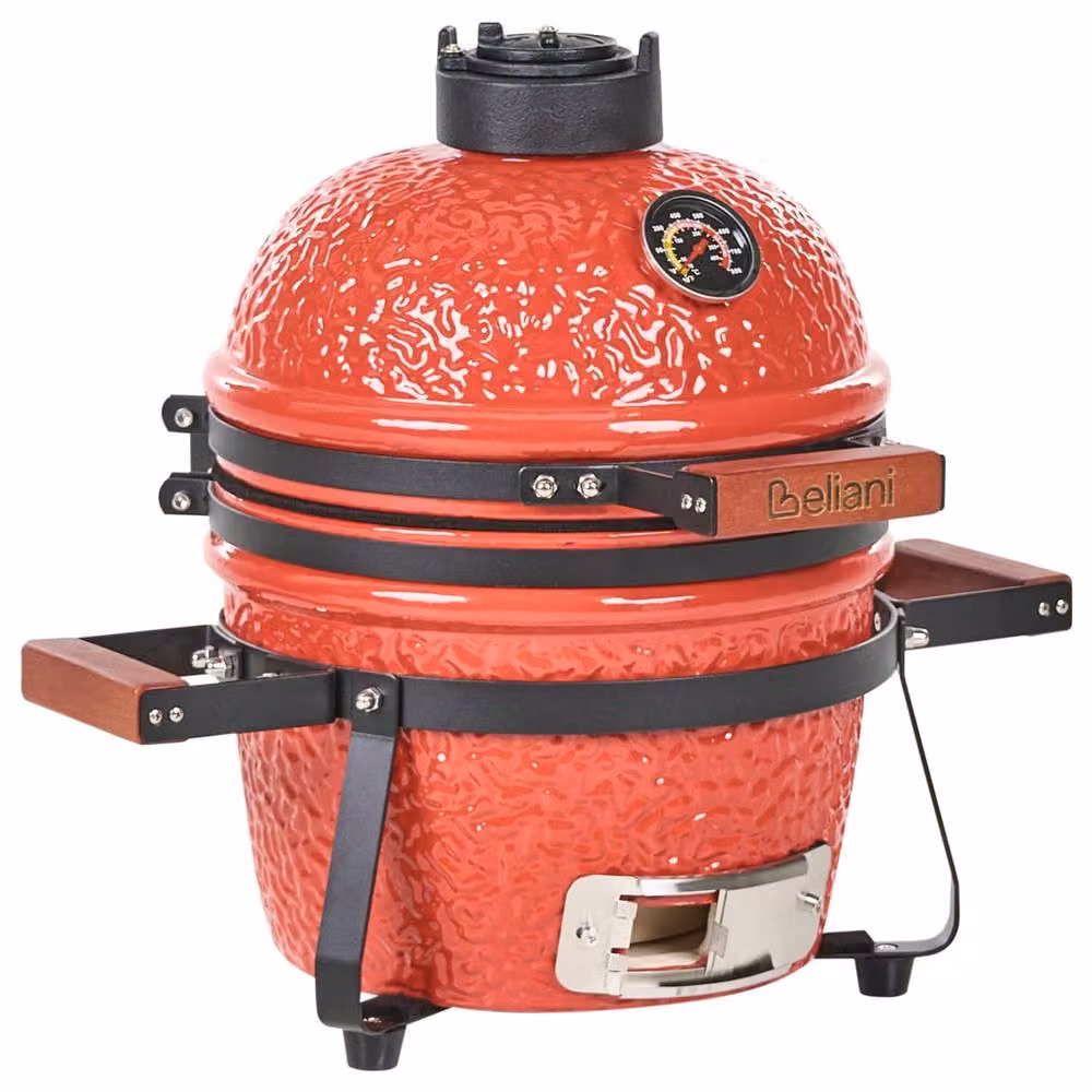 Wyld and Coco Red Ceramic Kamado Charcoal Grill with Lid and Thermometer – 4