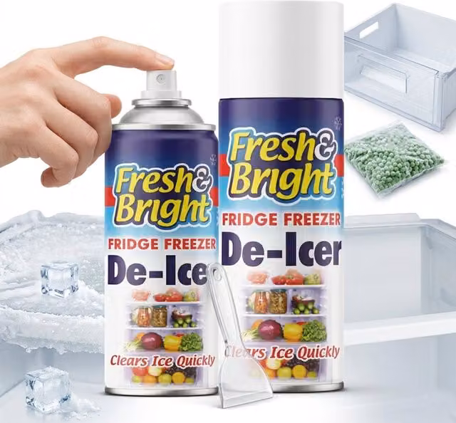 Storm Trading Group Anti-Bacterial Fridge Freezer De-Icer Spray, Clear, 4 x 200ml
