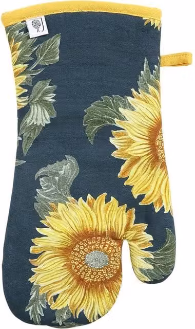 RHS Retro Sunflower Oven Mitt in Navy Blue – 1