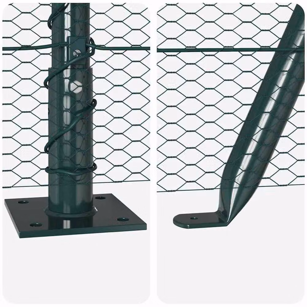 Berkfield Home Green Powder-Coated Steel Hexagon Fence, W: 0.4 m x L: 50 m – 6