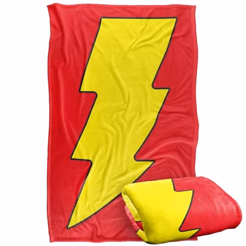 LOGOVISION DC Originals Shazam Silky Touch Super Soft Fleece Throw Blanket, Multicolour, W: 91.44 cm x L: 91.44 cm
