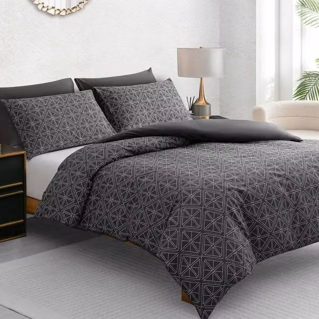 Grace Reversible Brushed Microfibre Duvet Cover, Grey, King Size