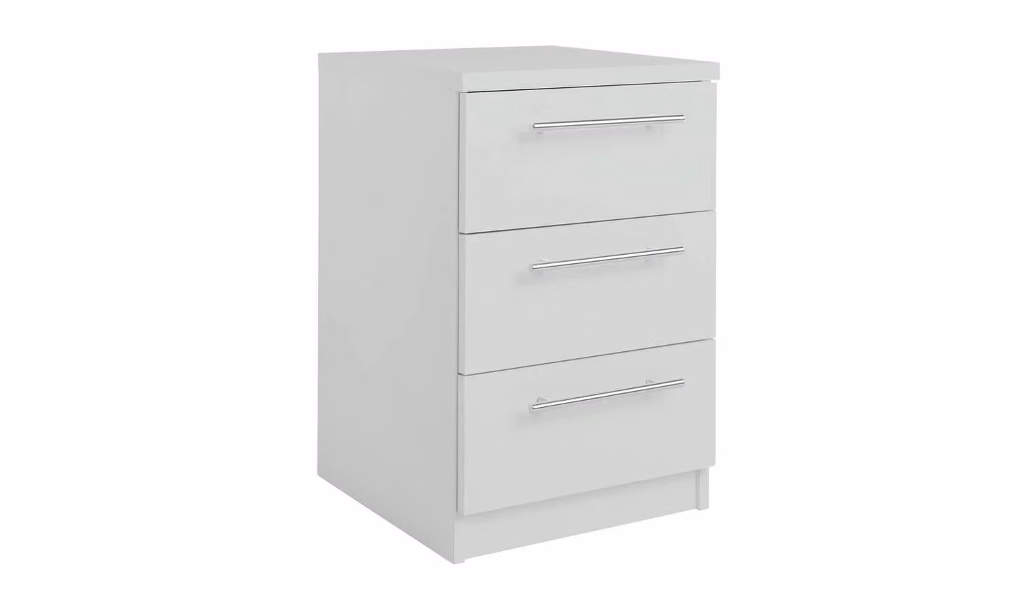 Brisbane 3 Drawer Bedside Table in Grey Modern Bedroom Storage Organiser