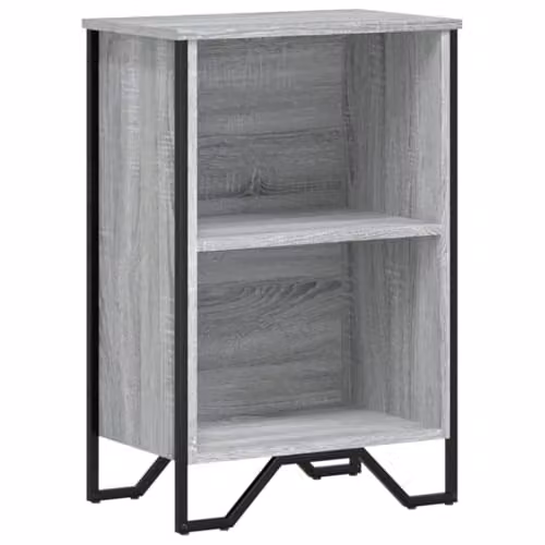 vidaXL Modern Grey Bookcase with Back Panel, W/D/H: 50 x 31 x 74.5 cm – 1
