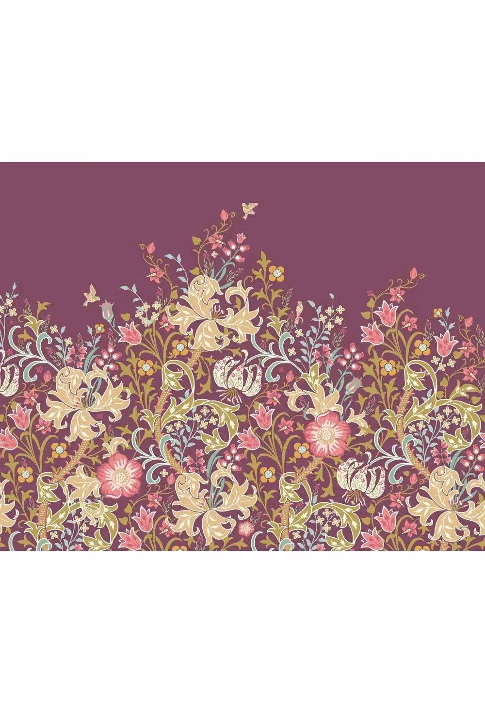 Origin Murals Trailing Lily Floral Wall Mural in Purple, W: 300 cm, H: 240 cm – 2