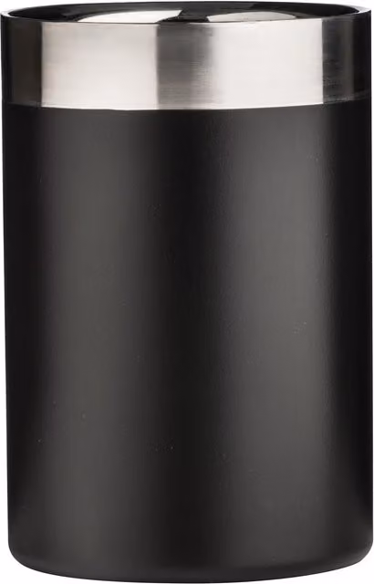 Orsina Black Enamel and Stainless Steel Bottle Cooler in Black and Silver – 1
