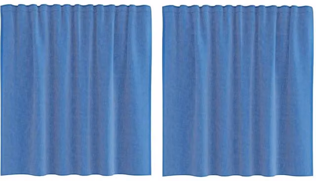 Berkfield Home Royal Blue Transparent Voile Fabric Curtains with Rod Pockets, 2 Pack