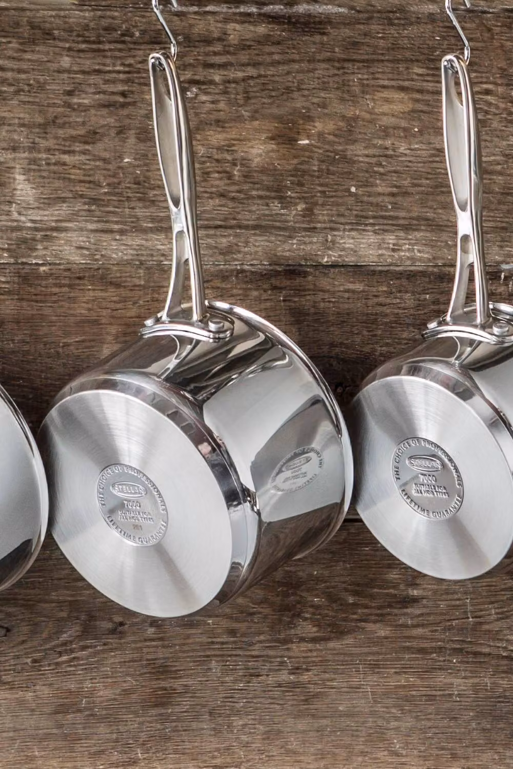 Stellar Profile 7000 3 Piece Stainless Steel Saucepan Set in Metallic Silver – 3