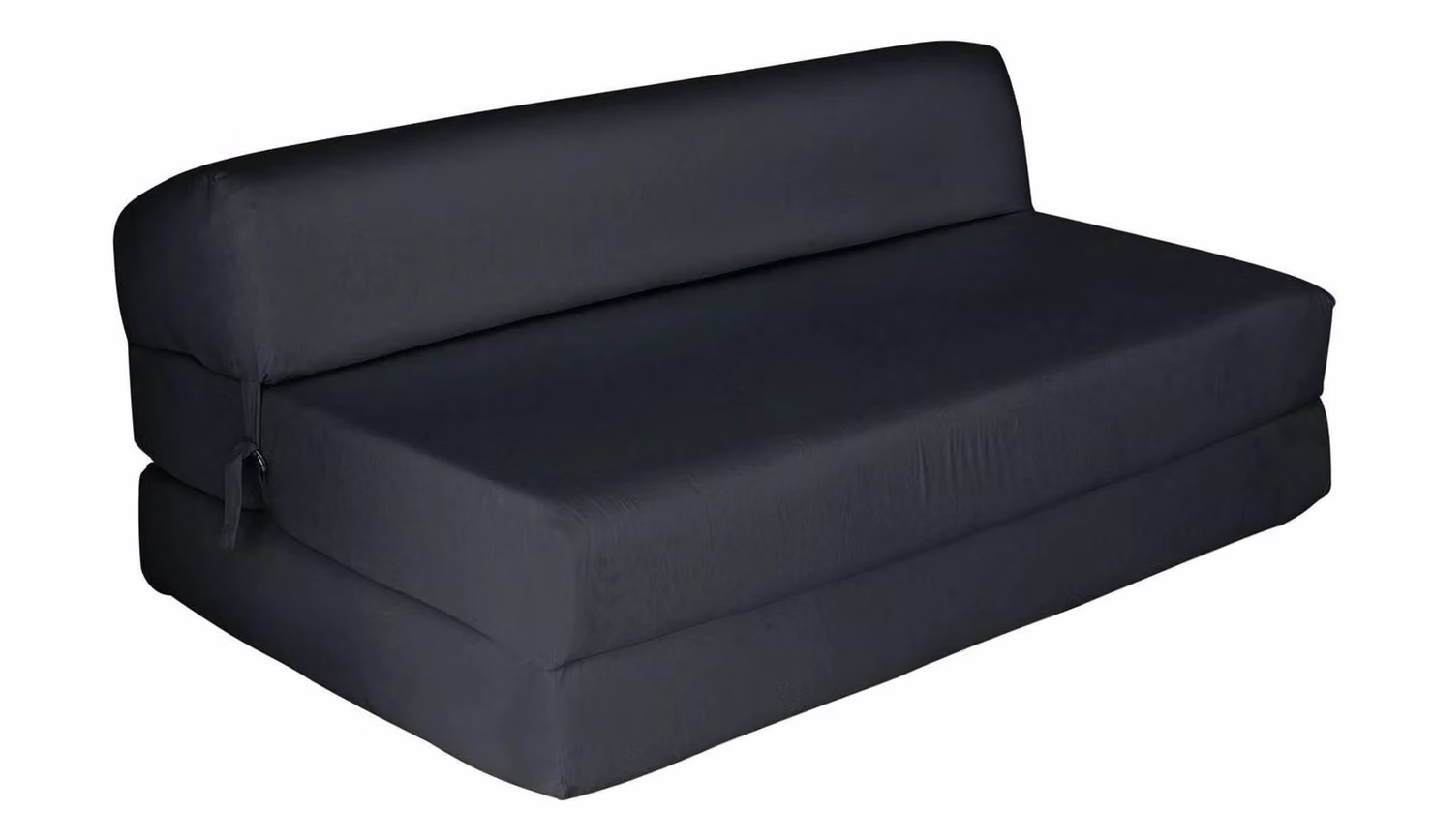 Kaikoo Small Double Convertible Fabric Chair Bed in Jet Black