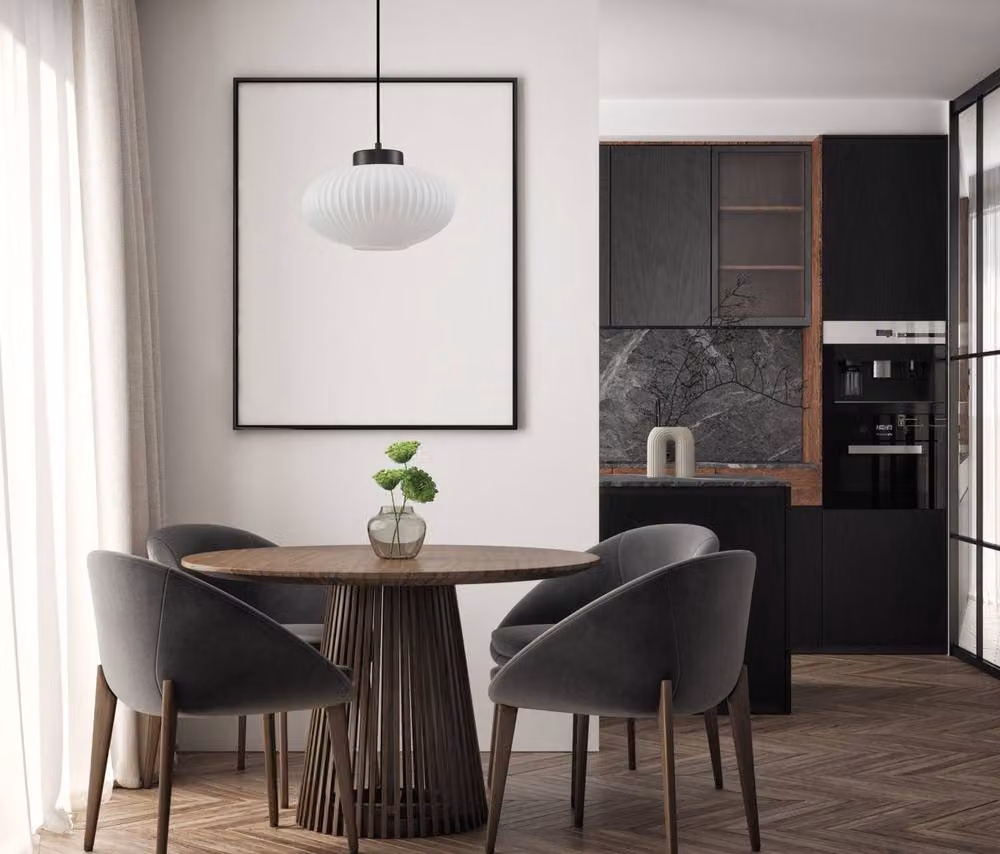 Netlighting Groste Dome Pendant Ceiling Light in Black with Transparent Glass and Metal – 2