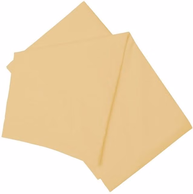 Belledorm Easy Care 200 Thread Count Cotton Polyester Percale Flat Sheet, Yellow, W: 180 cm, D: 200 cm
