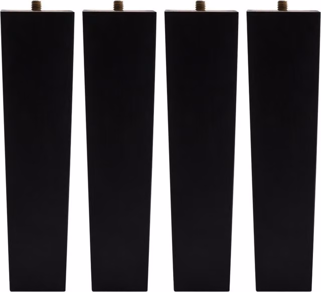 Livingandhome Set of 4 Square Black Wooden Table Legs