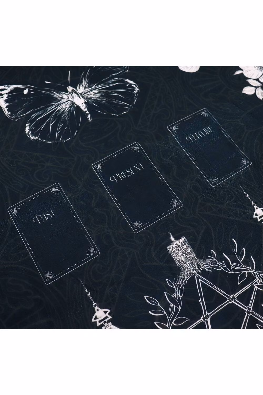 KDMD Ancient Witch Tarot Reading Cloth Mystical Ritual Mat in Blue W/D: 75 x 75 cm – 2