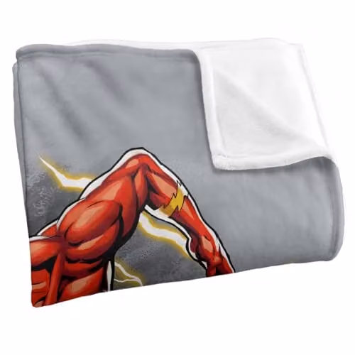 LOGOVISION Kids Justice League Flash The Bolt Run Super Soft Fleece Throw Blanket, Multicolour, W: 91.44 cm x L: 147 cm – 2