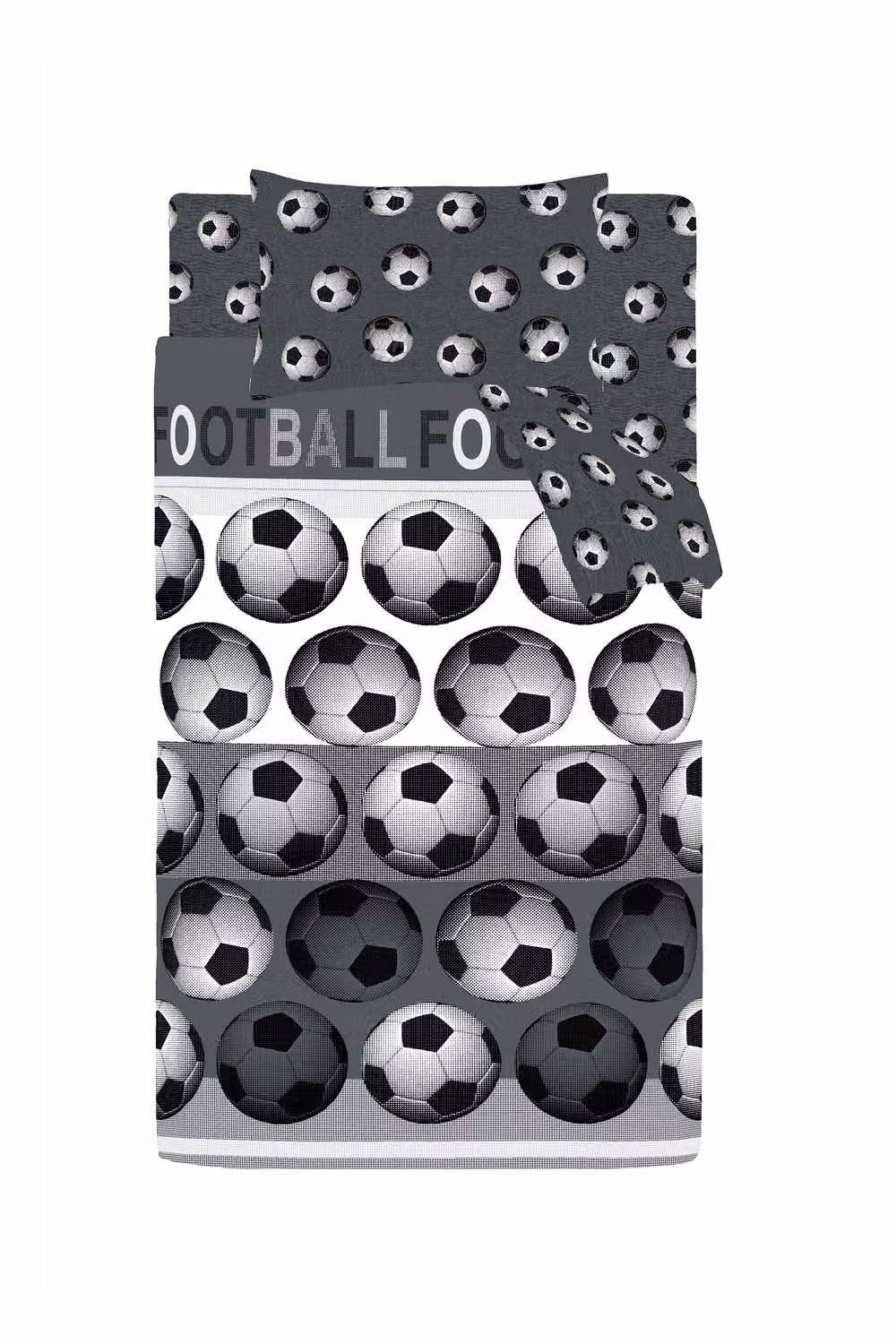 Catherine Lansfield Reversible Football Duvet Cover and Pillowcase Set in Grey – 4