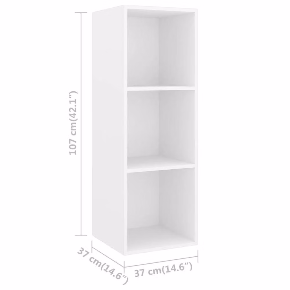 Berkfield Home Practical 3 Piece White MDF TV Cabinet Set – 2