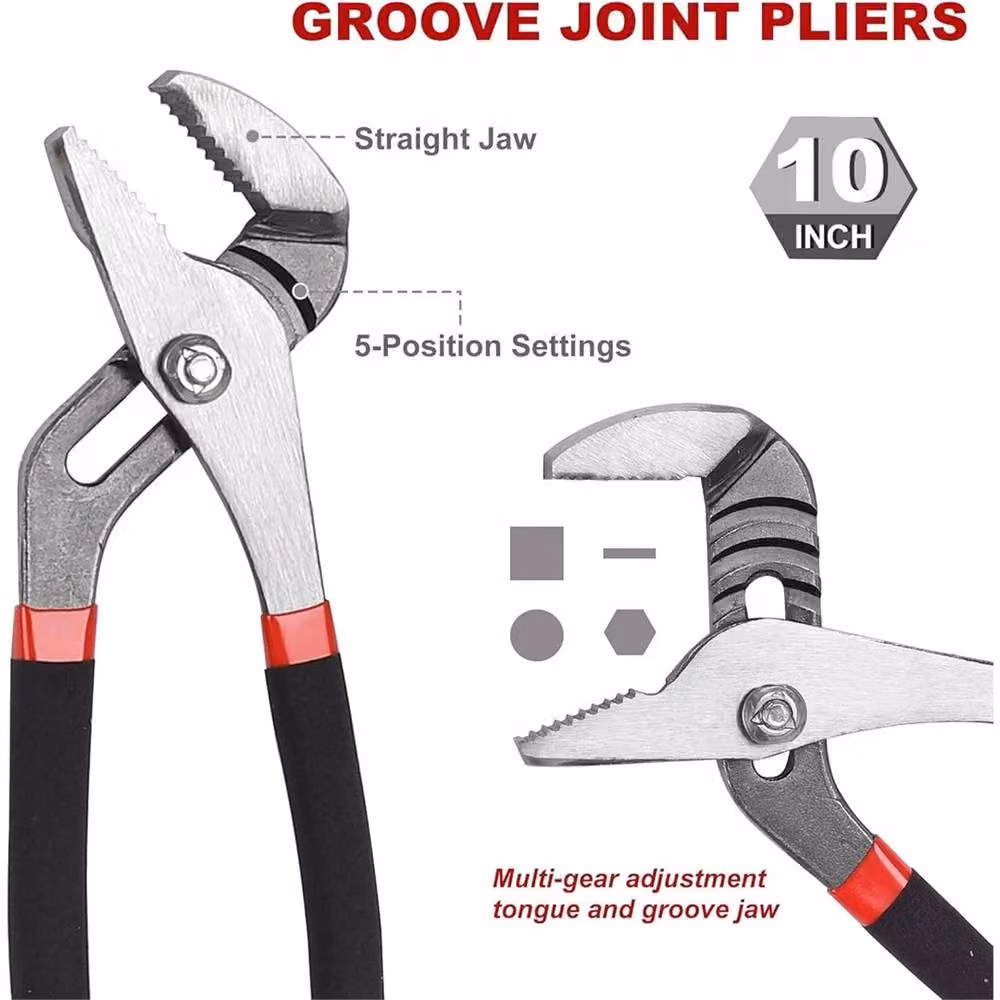 Nordara 3-Piece Heavy Duty Groove Joint Water Pump Pliers Set, Multicolour – 3