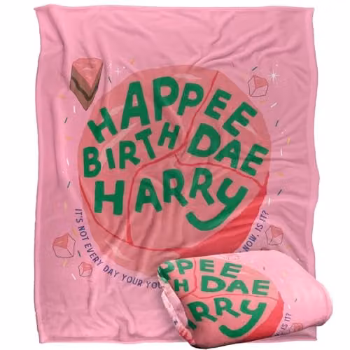LOGOVISION Harry Potter Happee Birthdae Super Soft Fleece Throw Blanket, Multicolour, W: 127 cm, D: 152.4 cm